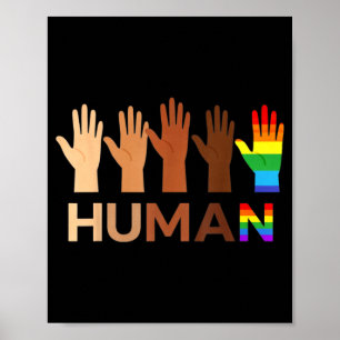 Poster -Cœurs inclusifs pour l'égalité raciale BLM humain