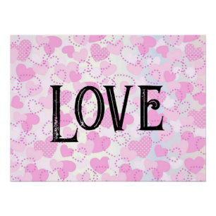 Poster Coeurs roses modernes aquarelle calligraphie de te