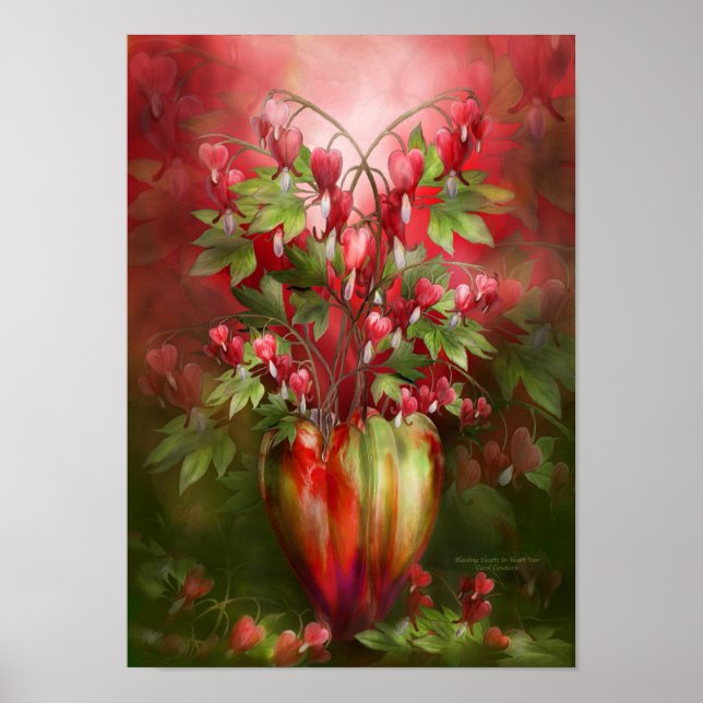 Poster Coeurs saignants dans le vase du coeur Poster/Impr (Devant)