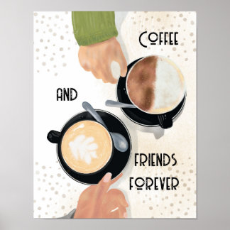 Poster Coffee and Friends Forever Postcard   
