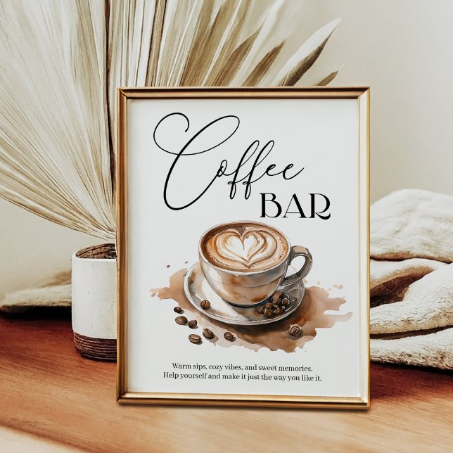 Poster Coffee Bar Bridal Baby Wedding Shower (Créateur téléchargé)