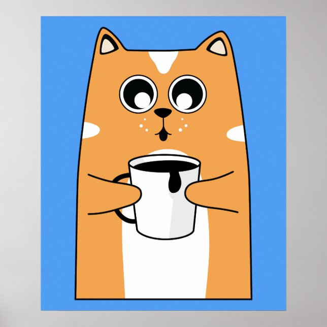 Poster Coffee Cat Wired Kitty (Devant)