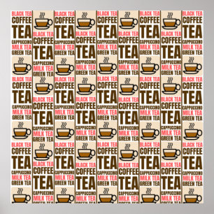 POSTER COFFEE TEA PATTERN,