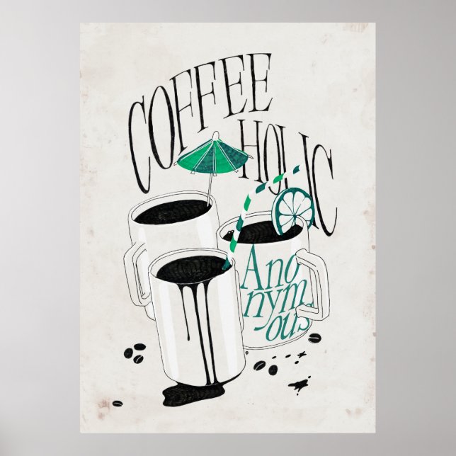 Poster Coffeeholic Anonyme (Devant)