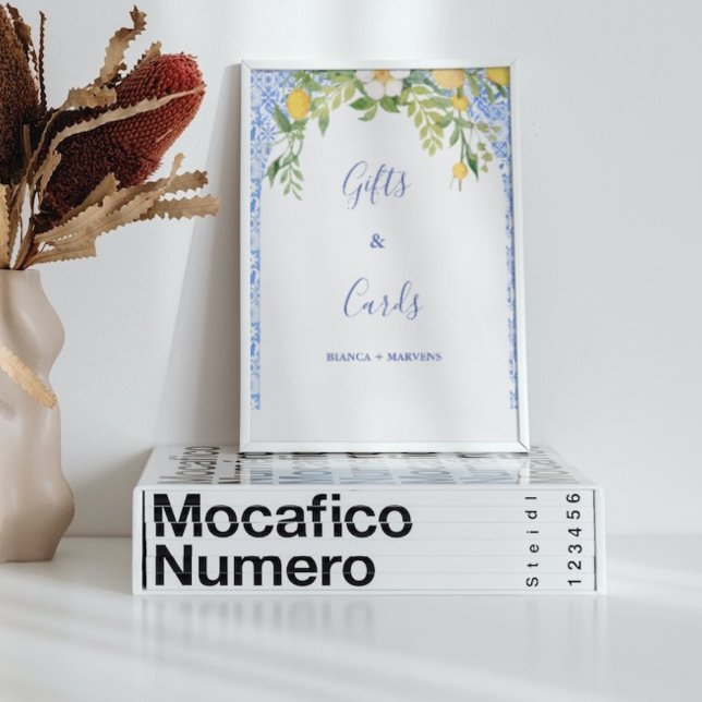 Poster Coffret bleu et Mariage citron Cadeaux et Cartes (Créateur téléchargé)