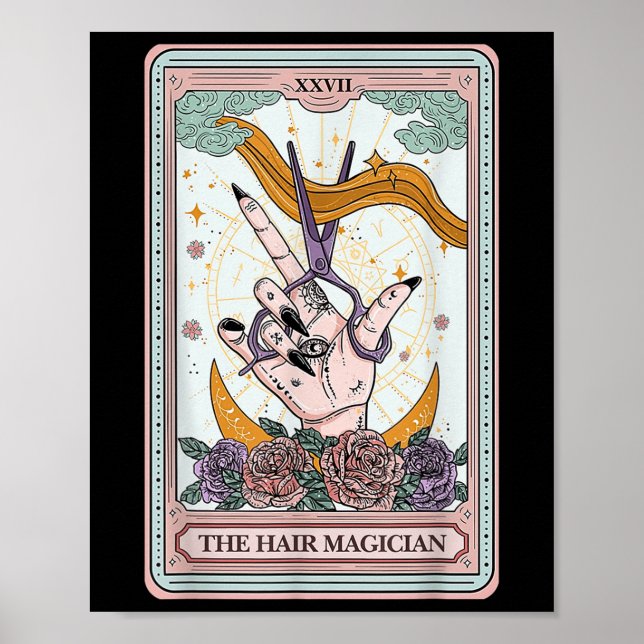 Poster Coiffeur Tarot Card gothique Coiffeur Salon Ha (Devant)