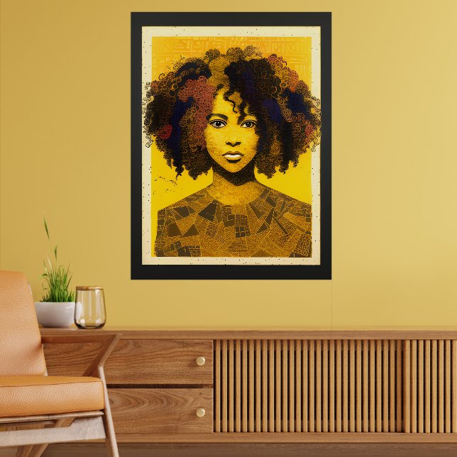 Poster Coiffeuse Africaine Américaine Collage (Salon 2)