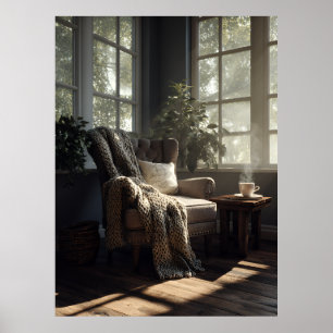Poster Coin Chaise Longue Ensoleillé Cosy