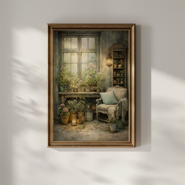 Poster Coin de fenêtre de jardin cosy (Créateur téléchargé)