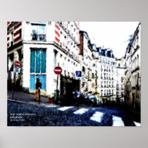 Poster Coin de la rue dans Montmartre, Paris, France
