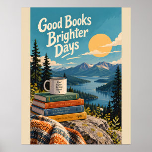 Poster Coin lecture confortable dans la nature Illustrati
