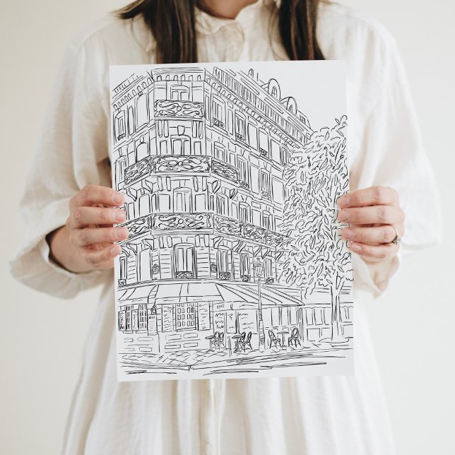 Poster Coin parisien noir et blanc (Créateur téléchargé)