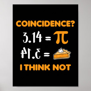 Poster Coïncidence Pi 3.14 Math Pun Mathlete Math Amateur