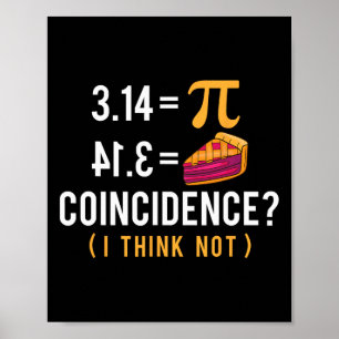 Poster Coïncidence Pi Pie - Math Lover Pi Day Science