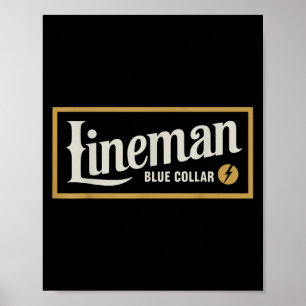 Poster Col Bleu Lineman vintage Cadeau Rétro Pour Hommes