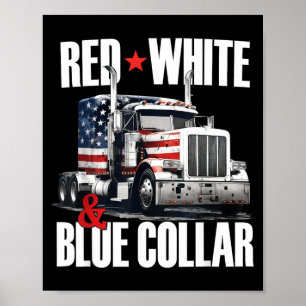 Poster Col bleu rouge et blanc Patriote américain