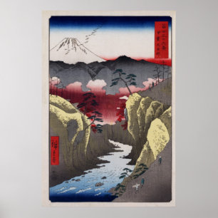 Poster Col d'inume Hiroshige dans la province de Kai