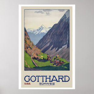 Poster Col du Saint-Gothard Suisse
