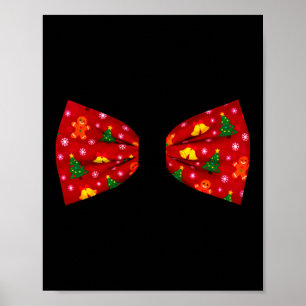 Poster Col long costume de fête de Noël avec nœud papillo