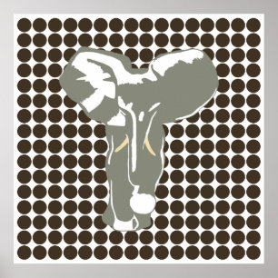 Poster Cola Safari point avec Pop Art Elephant
