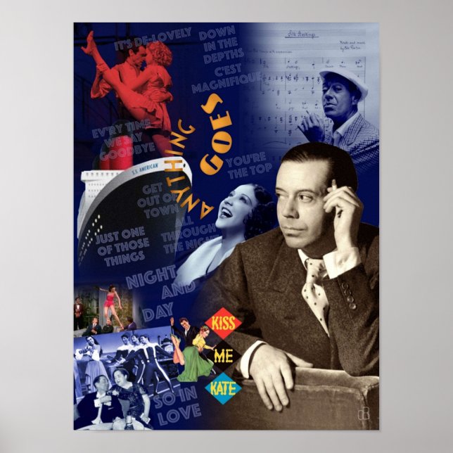 Poster Cole Porter Collage Portrait (Devant)