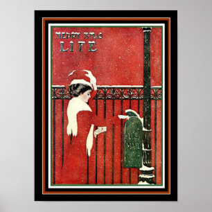 Poster Coles Phillips 1909 Couverture de Noël 12 x 16