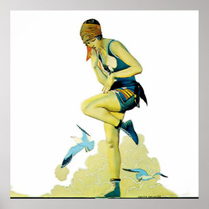 Poster Coles Phillips "Fadeaway Girl" "A Quick Dip"