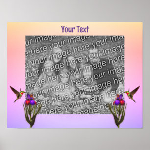 Poster Colibri Et Fleur Iris Créez Votre Propre