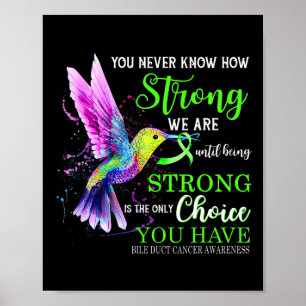 Poster Colibri vert fort de sensibilisation au cancer des