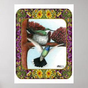 Poster Colibris et Fleurs #3