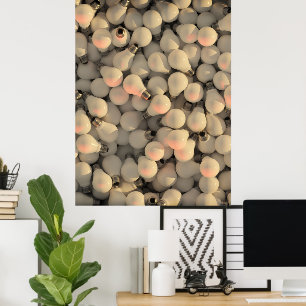 Poster Collage abstrait d'ampoules blanc gris noir