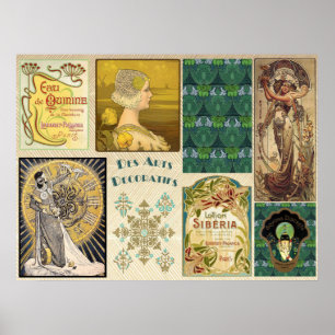 Poster collage Art Nouveau