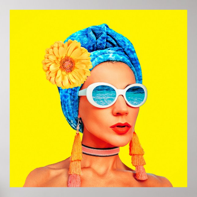 Poster Collage artistique contemporain. Mode vacances Gir (Devant)