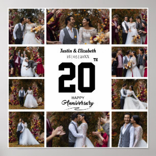 Poster Collage de 10 photos pour tout anniversaire de mar