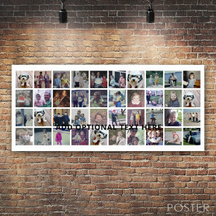 Poster Collage de 40 photos - 4 rangées 10 colonnes - Tex