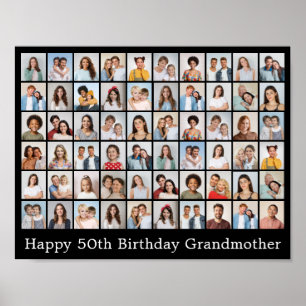 Poster Collage de 60 photos Ajoutez votre propre message