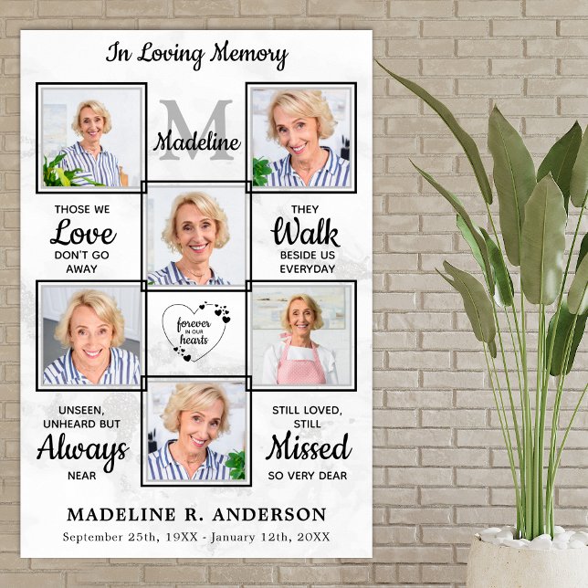 Poster Collage de 6 photos en mémoire funéraire En souven (Créateur téléchargé)