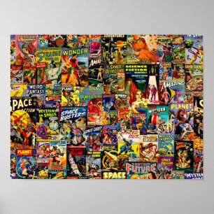 Poster Collage de bandes dessinées SciFi