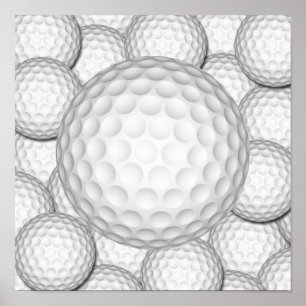 Poster Collage de boules de golf