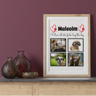 Poster Collage de chien - customisé 4 photos