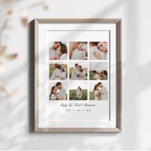 Poster Collage de couples personnalisé avec 9 photos