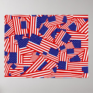 Poster Collage de drapeau américain