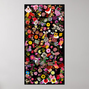 Poster collage de fleurs