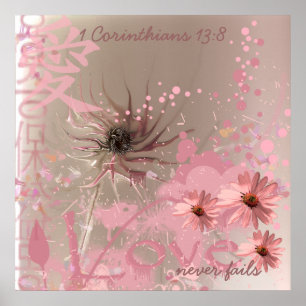 Poster Collage de fleurs en cône Love Never Fails