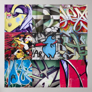 Poster Collage de graffitis (Street Art)