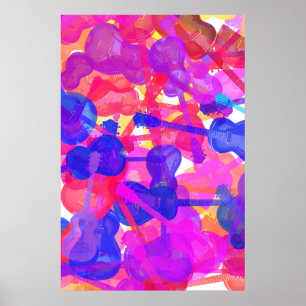 Poster Collage de guitare coloré