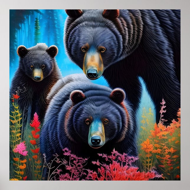 Poster Collage de la famille de l'ours (Devant)