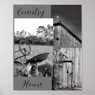 Poster Collage de la grange de tracteur "Country Home"