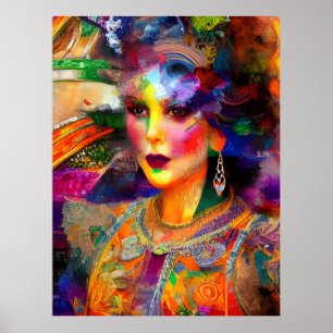 Poster Collage de médias mixtes de femmes