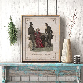 Poster Collage de mode vintage Biedermeier Messieurs